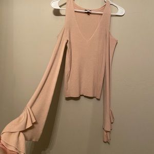 Light pink/cream open shoulder blouse